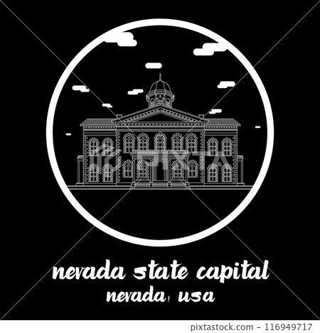 Circle Icon Nevada State Capital. Vector illustration 116949717