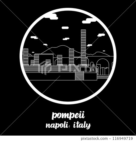 Circle Icon Pompeii. Vector illustration 116949719