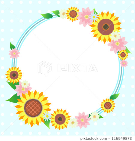 Sunflower flower frame vector background material Sunflower flower frame vector background material 116949878
