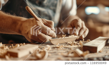 Woodworking craftsmanship, carving and crafts 116950049