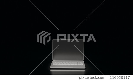 The Notebook on Black Background for Business or it concept 3d rendering. 116950117