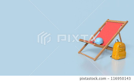 The Beach chair for summer or travel concept 3d rendering. 116950143