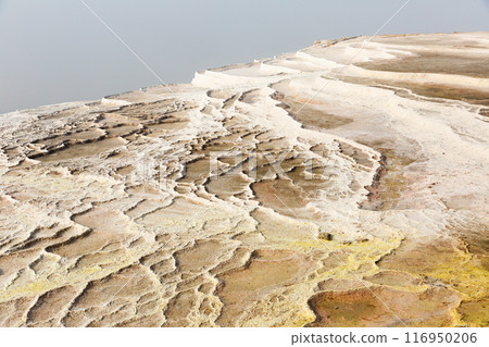 Travertines mountains of Pamukkale in Turkey. 116950206