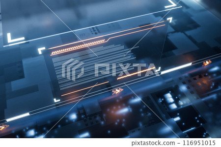 Digital screen with cyberspace background, 3d 116951015