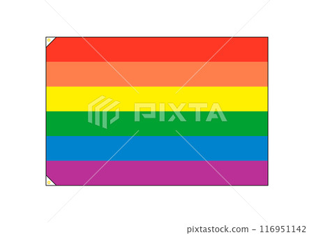 Rainbow flag, 6 colors, with eyelets 116951142
