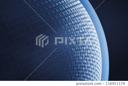 Digital sphere with glowing lines structure, 3d Digital sphere with glowing lines structure, 3d 116951179