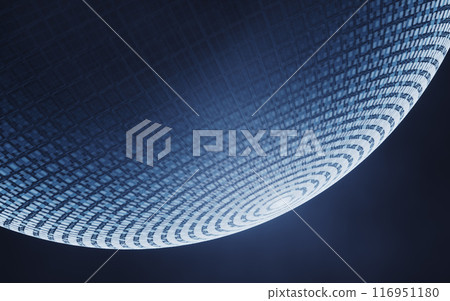 Digital sphere with glowing lines structure, 3d Digital sphere with glowing lines structure, 3d 116951180