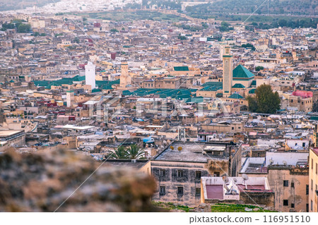 Panoramic view of Fes el Bali, the ancient capital of Morocco Panoramic view of Fes el Bali, the ancient capital of Morocco 116951510