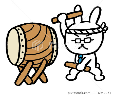 戴眼鏡的像老師的兔子人物素材 116952235