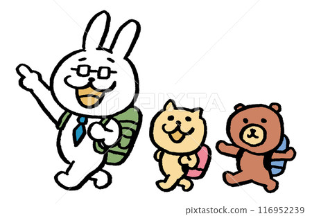 Character material of a teacher-like rabbit wearing glasses Character material of a teacher-like rabbit wearing glasses 116952239