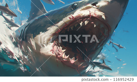 Sharks wandering the ocean 116952429