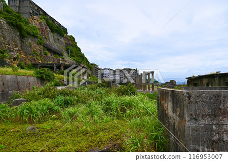 Gunkanjima Hashima Coal Mine Coal Storage Belt Remains Coal Storage Yard Nagasaki City Gunkanjima Hashima Coal Mine Coal Storage Belt Remains Coal Storage Yard Nagasaki City 116953007