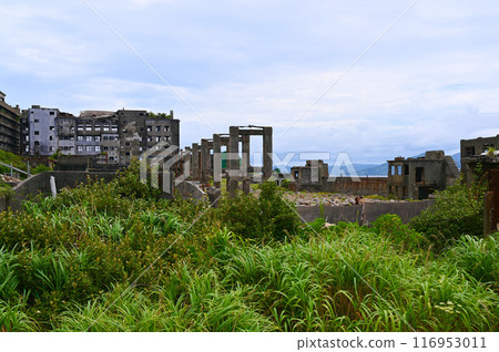 Gunkanjima Hashima Coal Mine Coal Storage Belt Remains Coal Storage Yard Nagasaki City 116953011