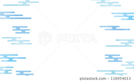 E-Kasumi Frame Blue Light Blue Watercolor Style Japanese Pattern E-Kasumi Frame Blue Light Blue Watercolor Style Japanese Pattern 116954013