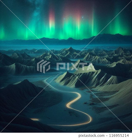 夜景與極光 夜景與極光 116955214