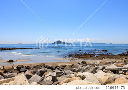從愛知縣田原市伊良湖岬散步道眺望神島 116955473