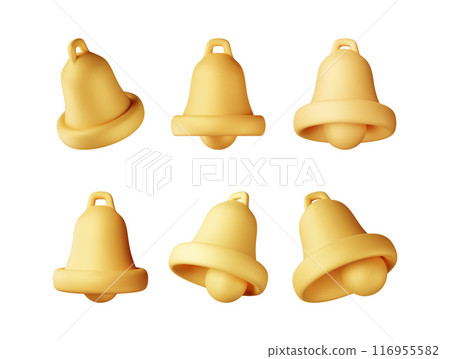 3D set of notification bell icon 116955582