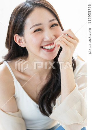 A woman with a smile A woman with a smile 116955736