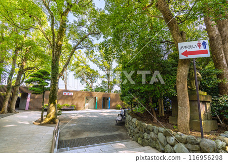 日本寒川城市景觀，相模國一宮寒川神社。有很多綠色。有很多洗手間...=2020年7月21日 116956298