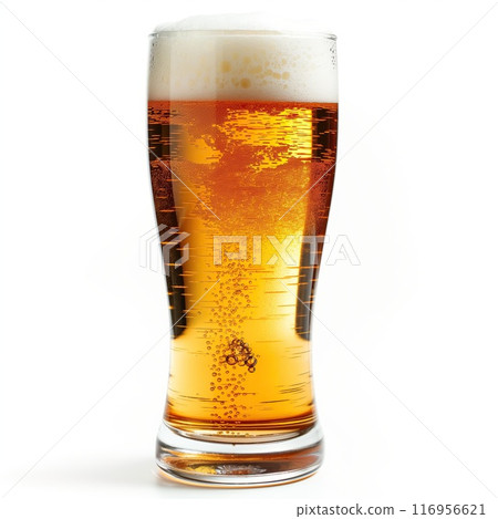 Glass of beer isolated on white background 116956621