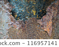 Rust on old iron plate pattern texture background. 116957141