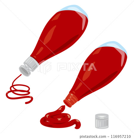 Squeezable tube tomato ketchup set Squeezable tube tomato ketchup set 116957210