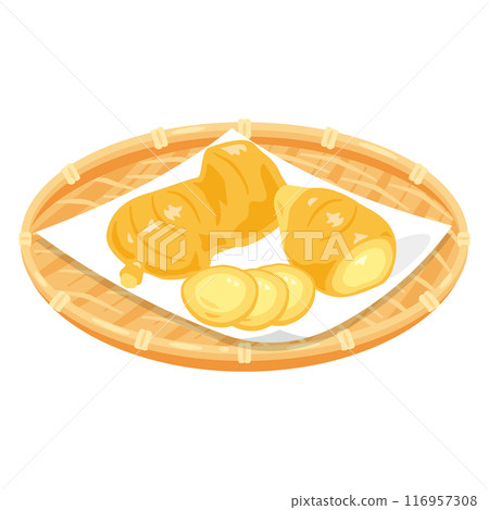 濾鍋中的新鮮生薑 116957308