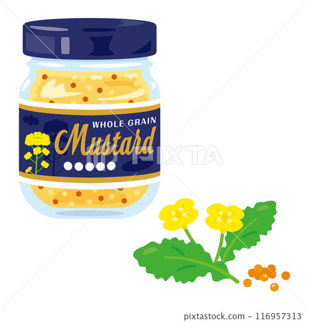 罐子裡的穀物芥末和芥菜 罐子裡的穀物芥末和芥菜 116957313