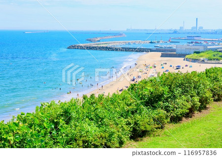 Blue sea and blue sky Kujihama Beach 116957836