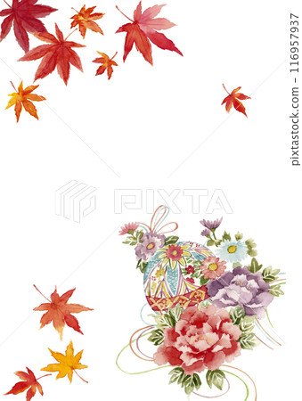 日本現代框架插圖水彩畫[手繪] 白色背景 白色背景 可用複製空間 116957937