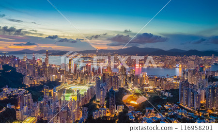 July 13 2024 view fromWong Nai Chung Gap, twilight of Happy village July 13 2024 view fromWong Nai Chung Gap, twilight of Happy village 116958201