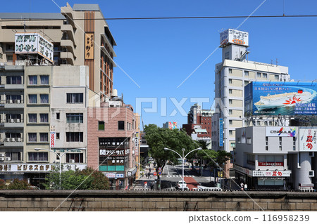 the Cityscape view of Beppu city, japan May 16 2024 the Cityscape view of Beppu city, japan May 16 2024 116958239