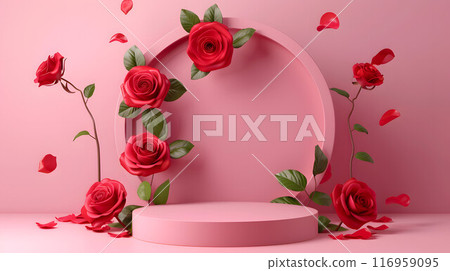 圓形講台與紅玫瑰 圓形講台與紅玫瑰 116959095