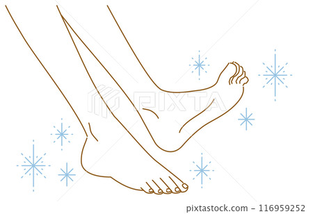 Illustration of a beautiful woman's feet (cure athlete's foot, corns, and calluses) 116959252
