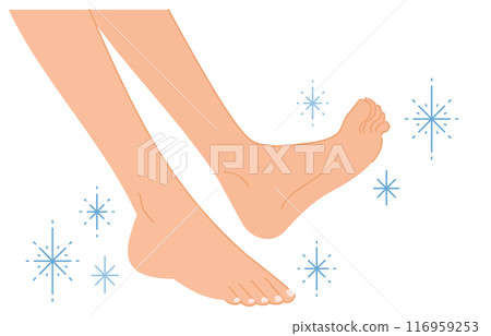 Illustration of a beautiful woman's feet (cure athlete's foot, corns, and calluses) Illustration of a beautiful woman's feet (cure athlete's foot, corns, and calluses) 116959253