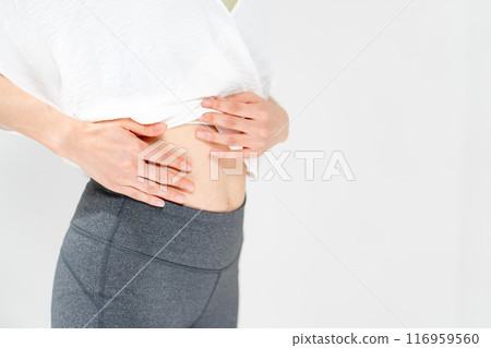 Waist, abdominal muscles, constipation, female, parts 116959560