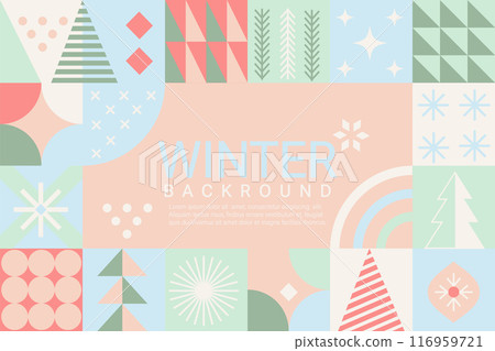 Winter geometric banner in flat style. 116959721