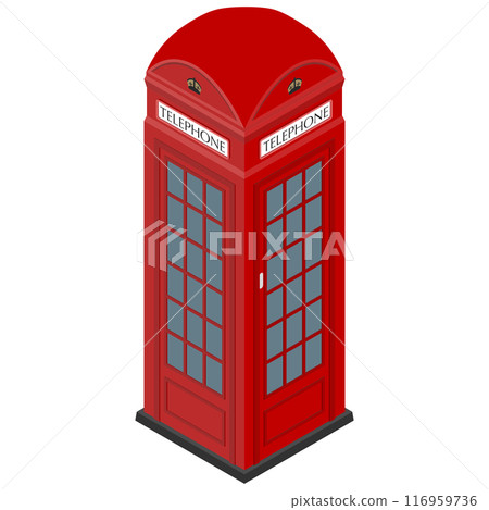 等距插圖:英國電話亭 等距插圖:英國電話亭 116959736