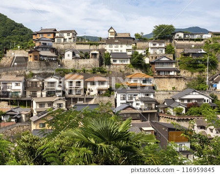 The townscape of Ryojo, built on a steep slope 116959845