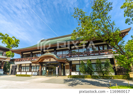 日本寒川城市景觀、相模國一宮寒川神社和神社辦事處以及橫濱日櫻。大量綠色 = 2020 年 7 月 21 日 116960017