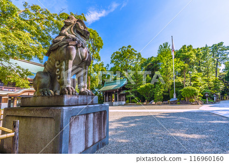 日本寒川城市景觀，相模國一宮寒川神社。大量綠色 = 2020 年 7 月 21 日 116960160