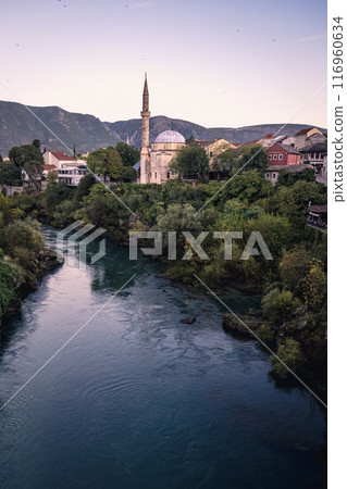 Koski Mehmed Pasha Mosque in the city of Mostar, Bosnia and Herzegovina Koski Mehmed Pasha Mosque in the city of Mostar, Bosnia and Herzegovina 116960634