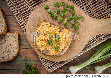 Fresh homemade egg salad spread 116961807