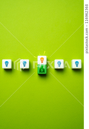 Invest in an idea. The bag of money pushes out the light bulb among the others and makes it glow. Find investments. Invest in the successful launch of a startup. Patenting. Invest in an idea. The bag of money pushes out the light bulb among the others and makes it glow. Find investments. Invest in the successful launch of a startup. Patenting. 116962368