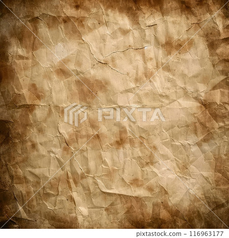 Crumpled and Aged Paper Texture with Cracks and Stains Crumpled and Aged Paper Texture with Cracks and Stains 116963177