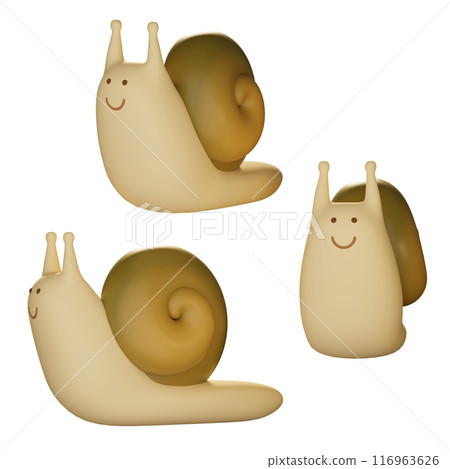 cute snail character 3D graphic cute snail character 3D graphic 116963626