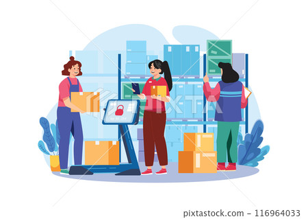 Warehouse management Illustration concept on white background 116964033
