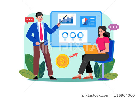 Marketing team setting up branding advertisement 116964060