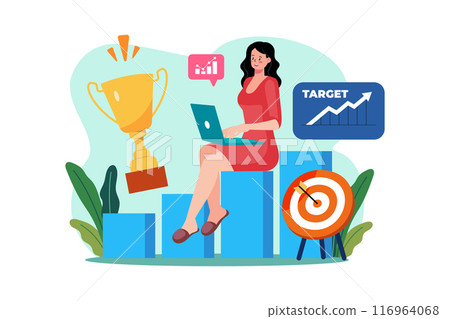 Business career growth Illustration concept on white background 116964068