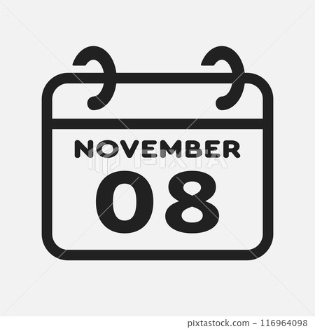 Icon page calendar day - 8 November 116964098